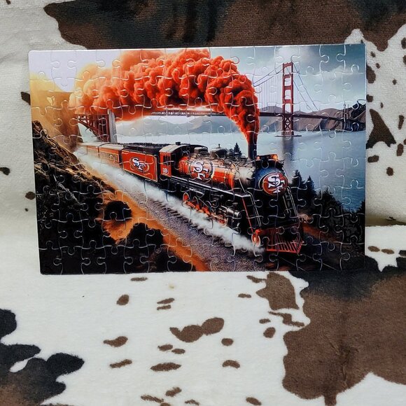 49ers Train Football Sports 120 Piece Custom Handmade Jigsaw Puzzle - Picture 8 of 9